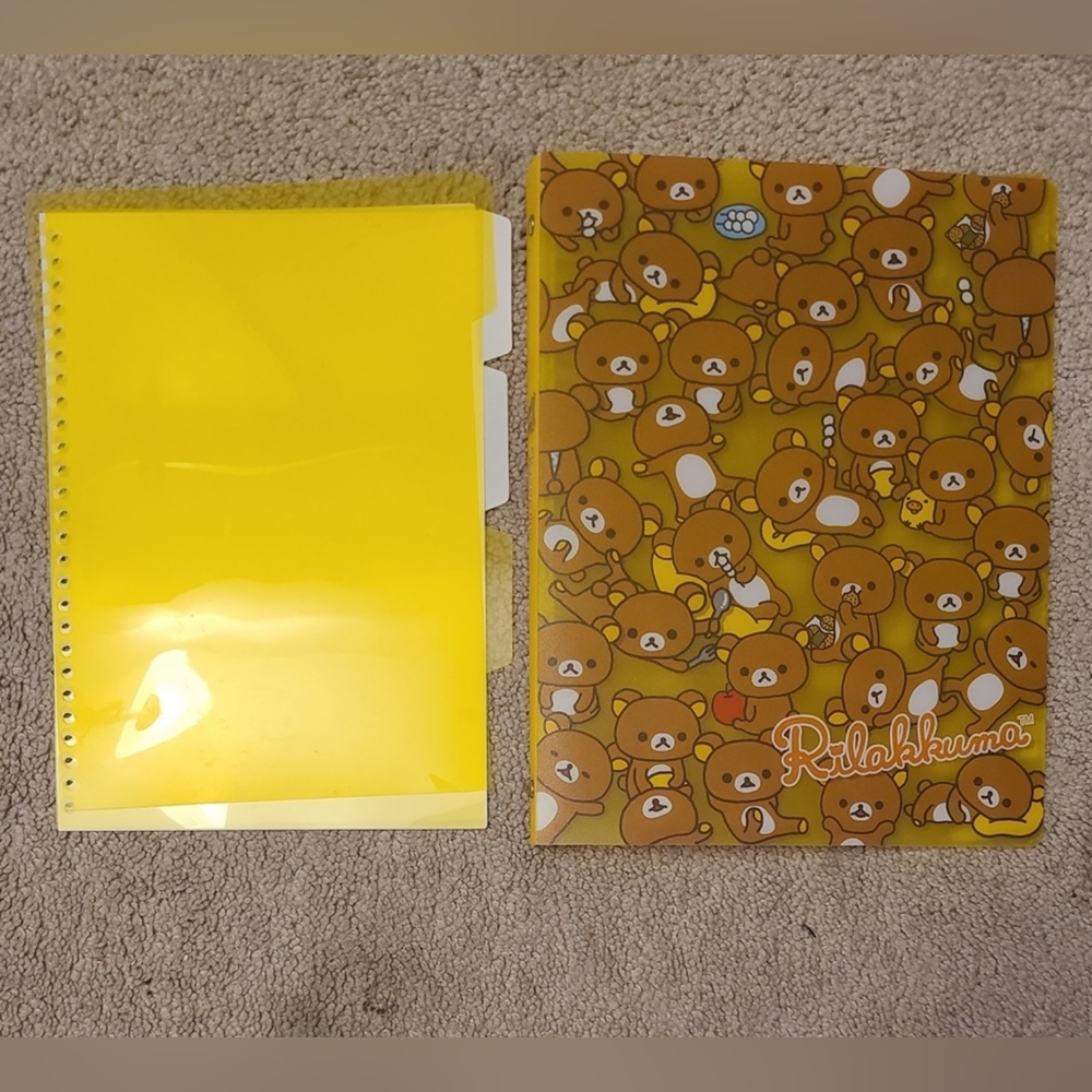 Cute Japanese Kawaii Rilakkuma Bear Yellow School Kids Folder